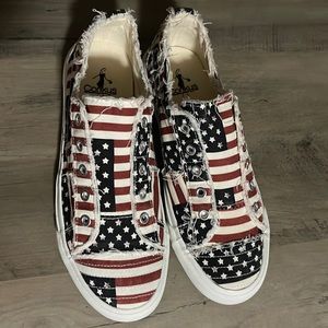Womens Corleys. American Flag Slip on tennis shoes
